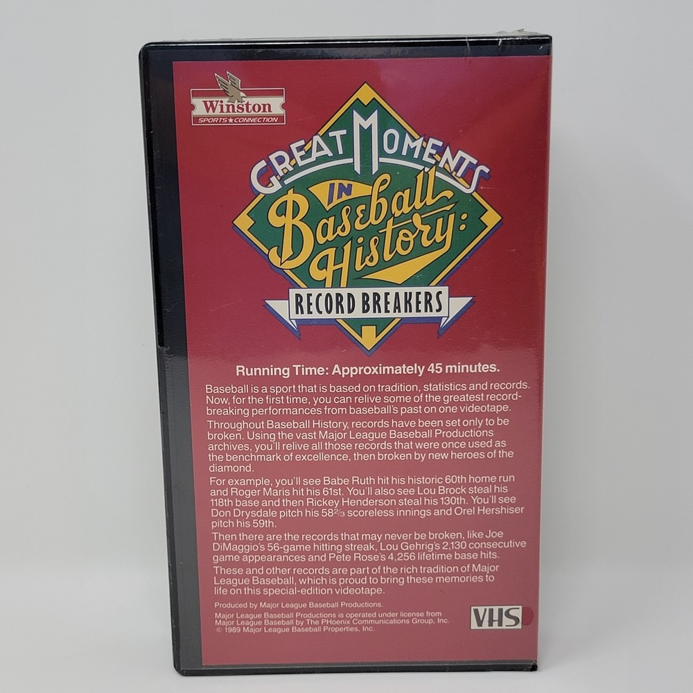 Sealed Winston Sports ~ Great Moments In Baseball History ~ Record Breakers VHS - Picture 4 of 11